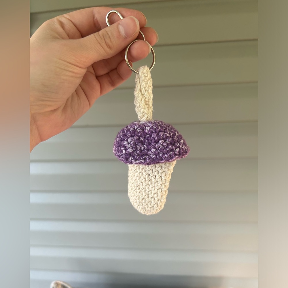 Purple Mushroom keychain pouch 🍄